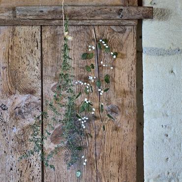 Guirlande de Noël en feuilles en verre et perles L183cm - vertADORANO