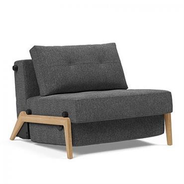 Cliquez pour agrandir et passer en diaporama INNOVATION LIVING Fauteuil design SOFABED CUBED 02 WOOD convertible lit 200x90 cm Taura Deep Grey