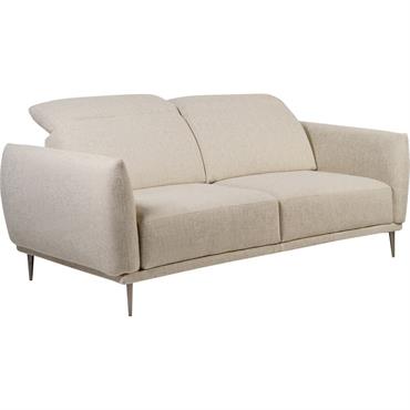 Canapé 3 places fixe en tissu avec fonction avance-recul - beige roucasMARKO