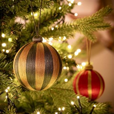Boule de Noël à rayures tissées D10cm - vertVANOISE
