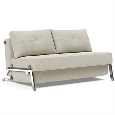 INNOVATION LIVING  Canapé design CUBED 02 CHROME convertible 200x140 cm tissu Mixed Dance Natural
