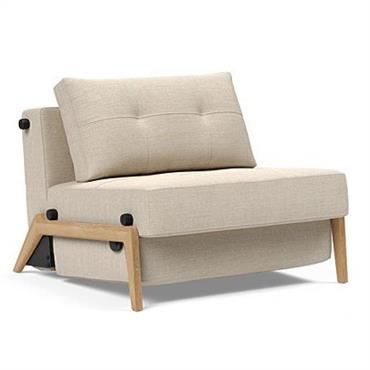 Cliquez pour agrandir et passer en diaporama INNOVATION LIVING Fauteuil design SOFABED CUBED 02 WOOD convertible lit 200x90 cm Phobos Latte