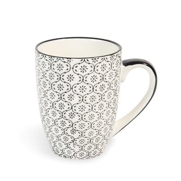 Mug en céramique noire et blanche imprimé