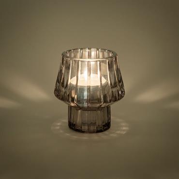 Photophore en verre H10cm - grisCEFALU