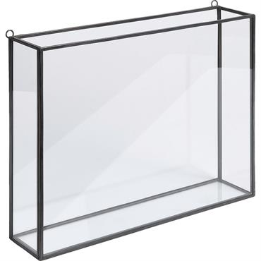 Vitrine murale en verre et métal - noirBIBIO