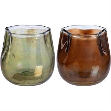 Cliquez pour agrandir et passer en diaporama Photophore en verre - vert