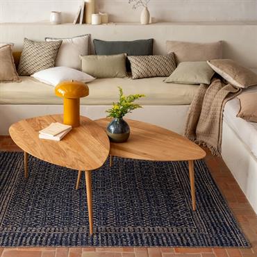 Set de 2 tables basses gigognes en chêne - bois clairABRIVADO