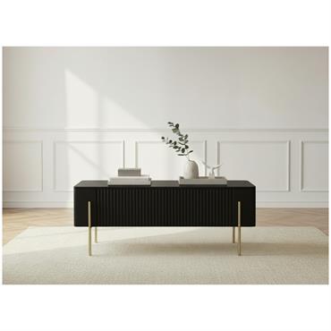 Table basse 2 tiroirs 100 cm MATHILDE pieds or    BOBOCHIC