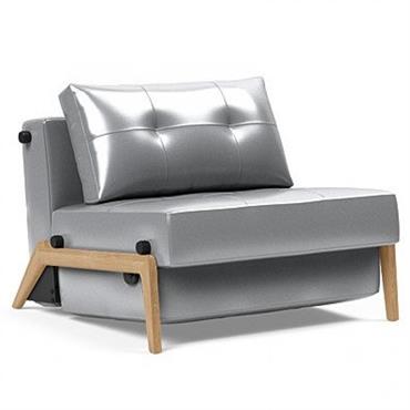 INNOVATION LIVING Fauteuil design SOFABED CUBED 02 WOOD convertible lit 200x90 cm Silvershine
