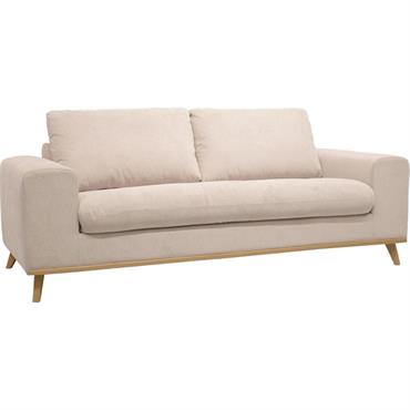 Cliquez pour agrandir et passer en diaporama Canapé 3 places convertible en tissu Crown - beige roucasCAPIA