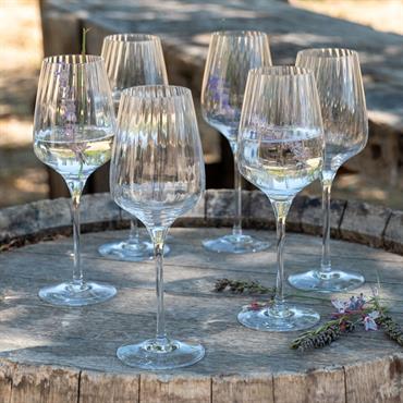 Cliquez pour agrandir et passer en diaporama Coffret de 6 verres à pied tulipe en cristallin 45cl - transparentSYMETRIE