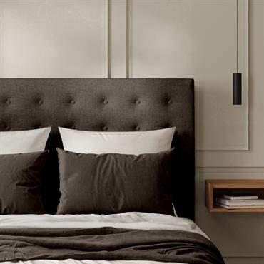 Cliquez pour agrandir et passer en diaporama Tête de Lit Capitonnée Toile de Jute Marron