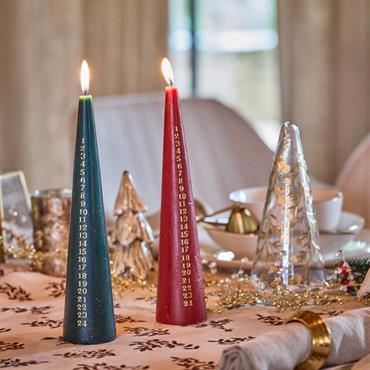 Bougie de Noël en forme de sapin H25cm - vert 