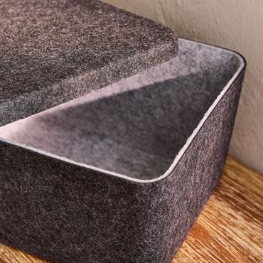 Cliquez pour agrandir et passer en diaporama Panier de rangement en feutrine H16cm - gris anthraciteMENDE
