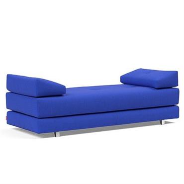 Méridienne design SIGMUND ALU  convertible lit 160x200 cm tissu Elegance Ultramarine