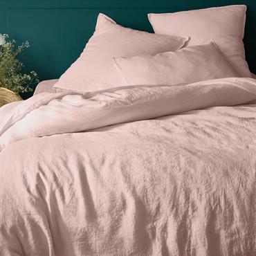 Housse de couette en lin lavé 240x220cm - Rose rosaVENCE