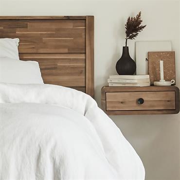 Cliquez pour agrandir et passer en diaporama Chevet suspendu en acacia L45xl25xH16cm - bois clairGAIA