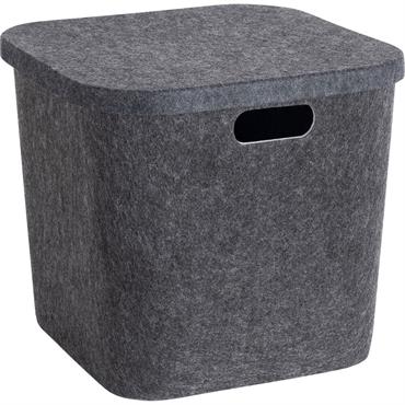 Cliquez pour agrandir et passer en diaporama Panier de rangement en feutrine H30cm - gris anthraciteMENDE