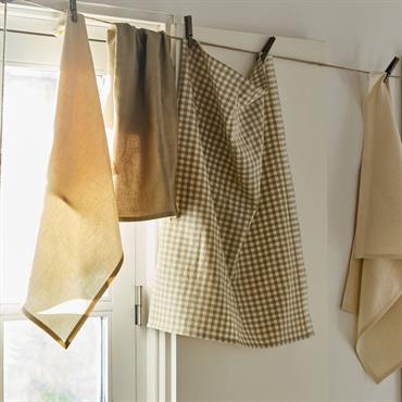 Cliquez pour agrandir et passer en diaporama Lot de 3 torchons dépareillés en coton 50x70cm - beigeTIANA