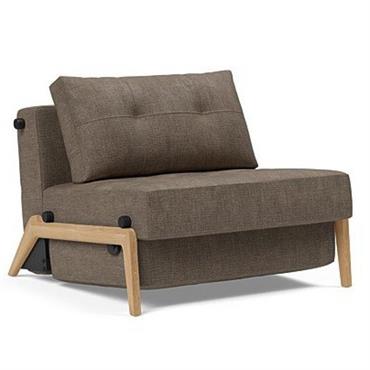 INNOVATION LIVING Fauteuil design SOFABED CUBED 02 WOOD convertible lit 200x90 cm Esina Cedar Brown