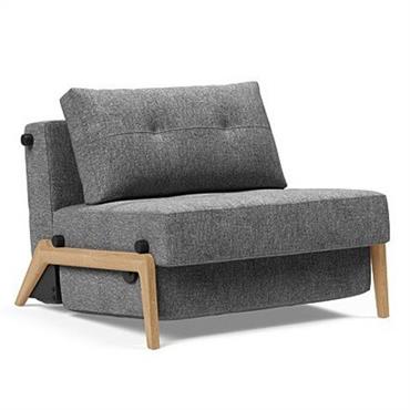 INNOVATION LIVING Fauteuil design SOFABED CUBED 02 WOOD convertible lit 200x90 cm Twist Charcoal