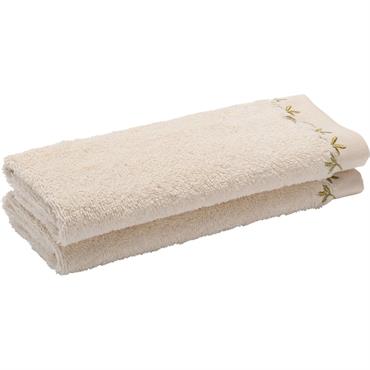 Lot de 2 serviettes invité en coton - beige 30x50cmMELINA