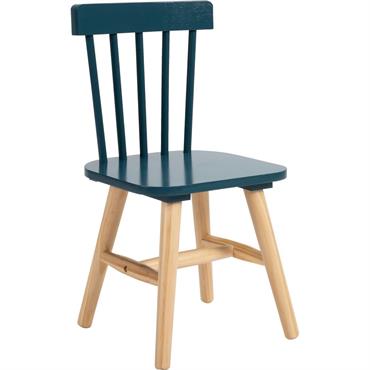 Cliquez pour agrandir et passer en diaporama Chaise enfant en bois - bleu figuerollesHELGA