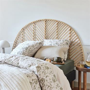 Tête de lit ronde en rotin L170cm - bois clairKERIANE