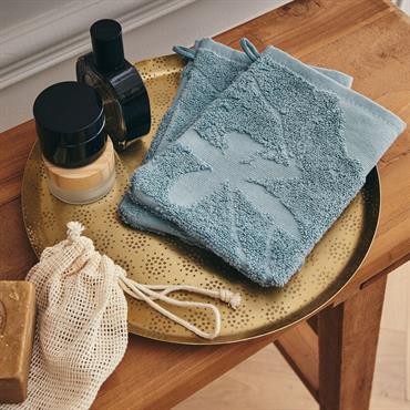 Lot de 2 gants de toilette en coton - bleu calalunaRYAD