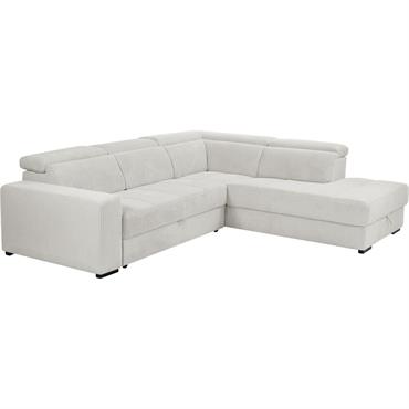 Canapé grand angle droit convertible en tissu castello  - beige roucasORIGANO
