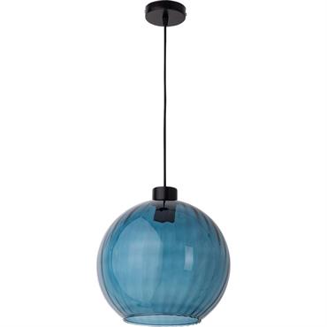 Cliquez pour agrandir et passer en diaporama Suspension électrifiée en verre d30cm - bleu marineALARI