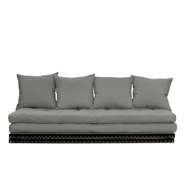 Banquette futon tatami CHICO grey couchage 2 x 70x200 cm