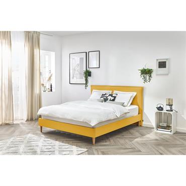 Lit SARY avec lattes massives pieds en bois naturel jaune moutarde 180x200 BOBOCHIC LA COLLECTION Choisissez-le meilleur pour votre chambre à coucher, que ce soit en matière de décoration d'intérieur ou bien de confort. Et pour cela, la collection SARY est celle qu'il ...