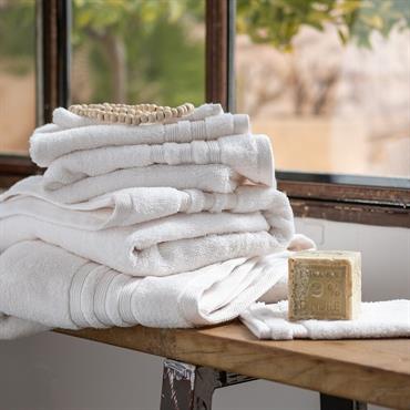 Lot de 2 gants de toilette bouclette en coton - blanc ventouxNOUN