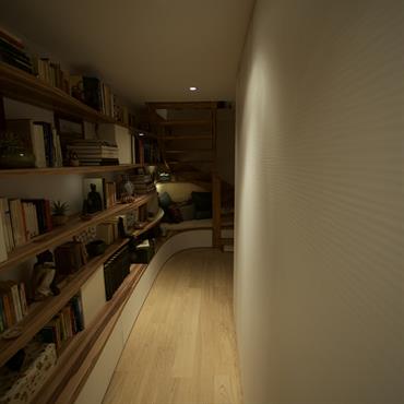 Mur équippé de rangements 