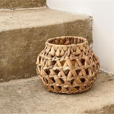 Cliquez pour agrandir et passer en diaporama Lanterne en jacinthe d'eau H15cm - naturelMYRTOS