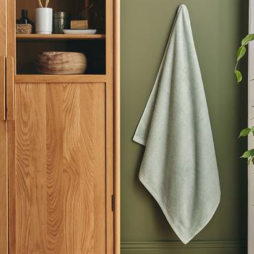 Drap de bain en bouclettes de coton bio 90x150cm - vert olivierCOLINE