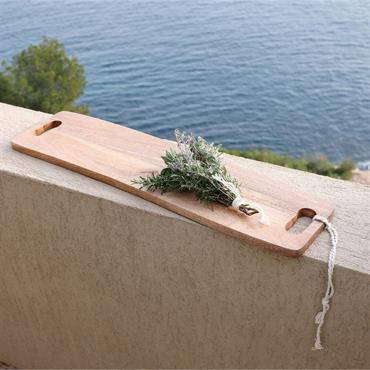 Plateau de présentation en bois de manguier L60cm - bois foncéSADHA