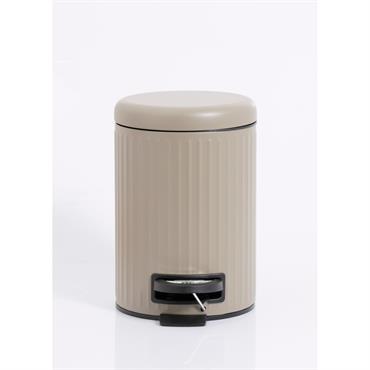 Poubelle de salle de bain 3L métal strié - KP-106000260 - Taupe - Fer - Taille 