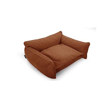 Cliquez pour agrandir et passer en diaporama Panier pour chien PLUTO velours matelassé orange m