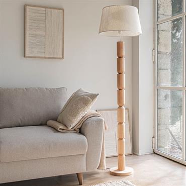 Cliquez pour agrandir et passer en diaporama Pied de lampadaire en bois d'hévéa H152 cm - bois clairAGIOS