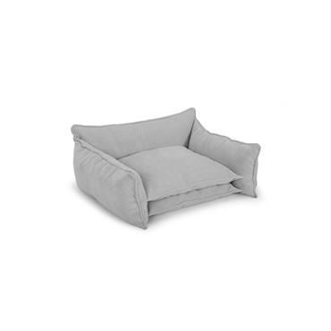 Cliquez pour agrandir et passer en diaporama Panier pour chien PLUTO tissu texturé gris clair m