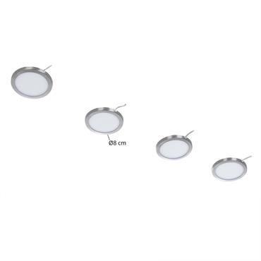 Prios Jopos lampe pour meubles LED en lot de 4