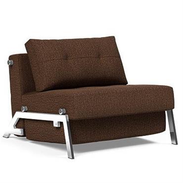 INNOVATION LIVING  Fauteuil design SOFABED CUBED 02 CHROME Taura Cappuccino convertible