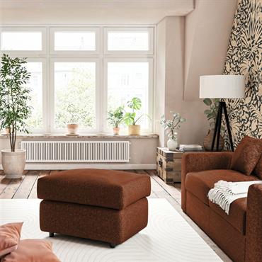 Pouf en tissu chenille - brun rustrelPIUMA