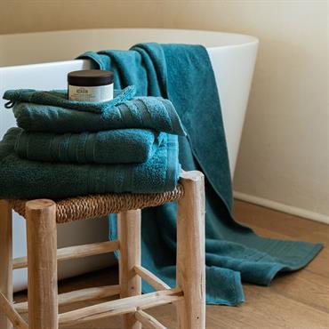 Lot de 2 serviettes invité en coton - bleu figuerolles 30x50cmRANIA