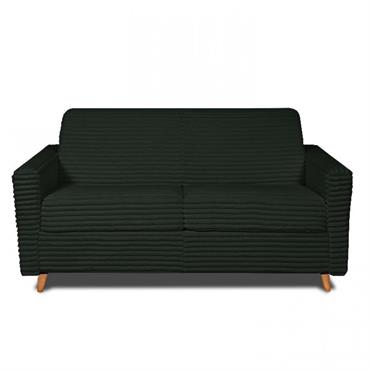 Canapé convertible express 140 VIKING matelas 20cm sommier métal Velours ambience winter moss