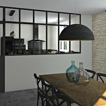 Verrière sur mesure avec porte coulissante 