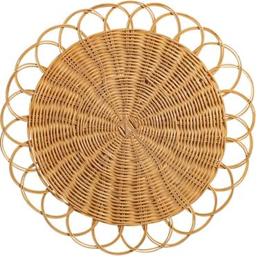 Lot de 2 sets de table ronds en rotin D38cm - naturelCLECY