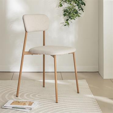 Cliquez pour agrandir et passer en diaporama Lot de 2 chaise de repas en tissu - beige